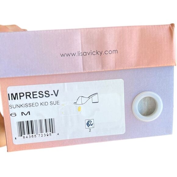 Lisa Vicky Sunkissed Pink Impress Block Heel Suede Sandal 6 - Picture 3 of 3